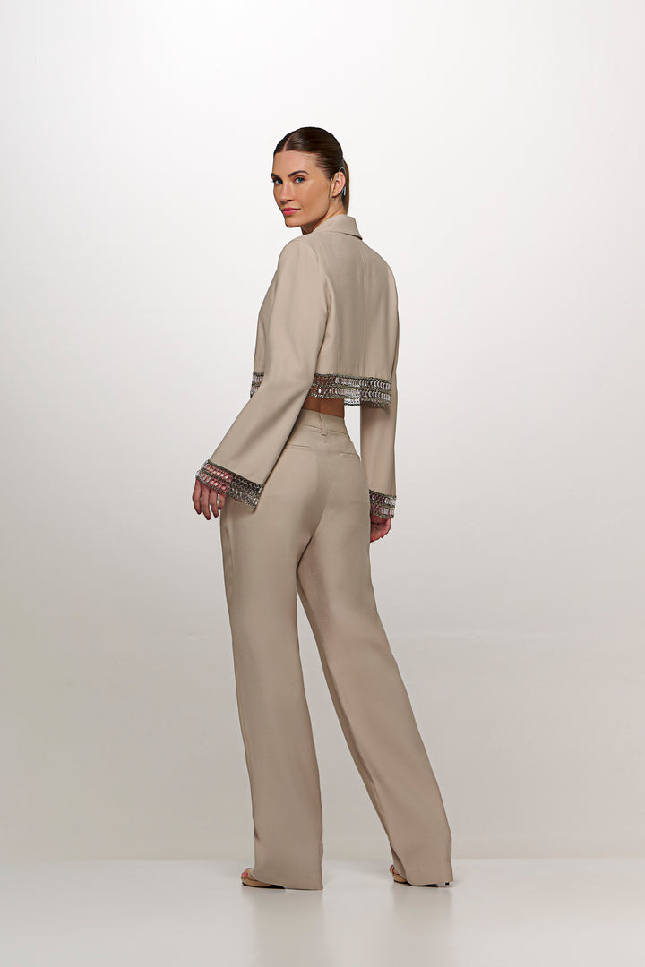 Cropped Blazer+Chaos Pants Set