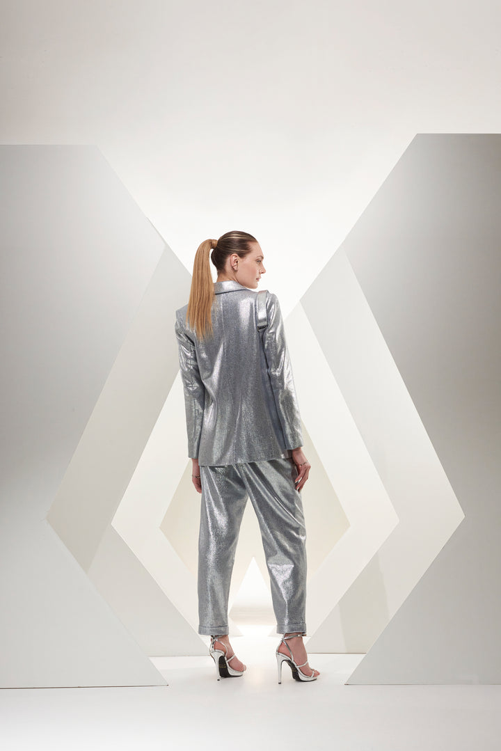 Chaos Metallic Blazer+Top+Pants Set