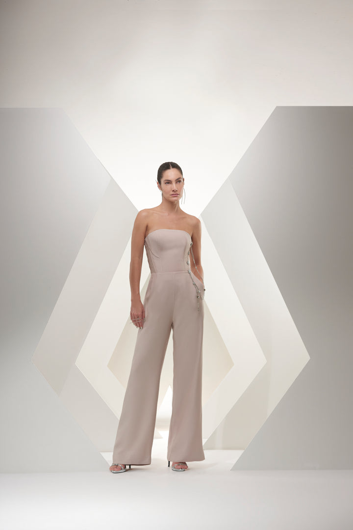 Chaos Rhinestone Buttons Jumpsuit