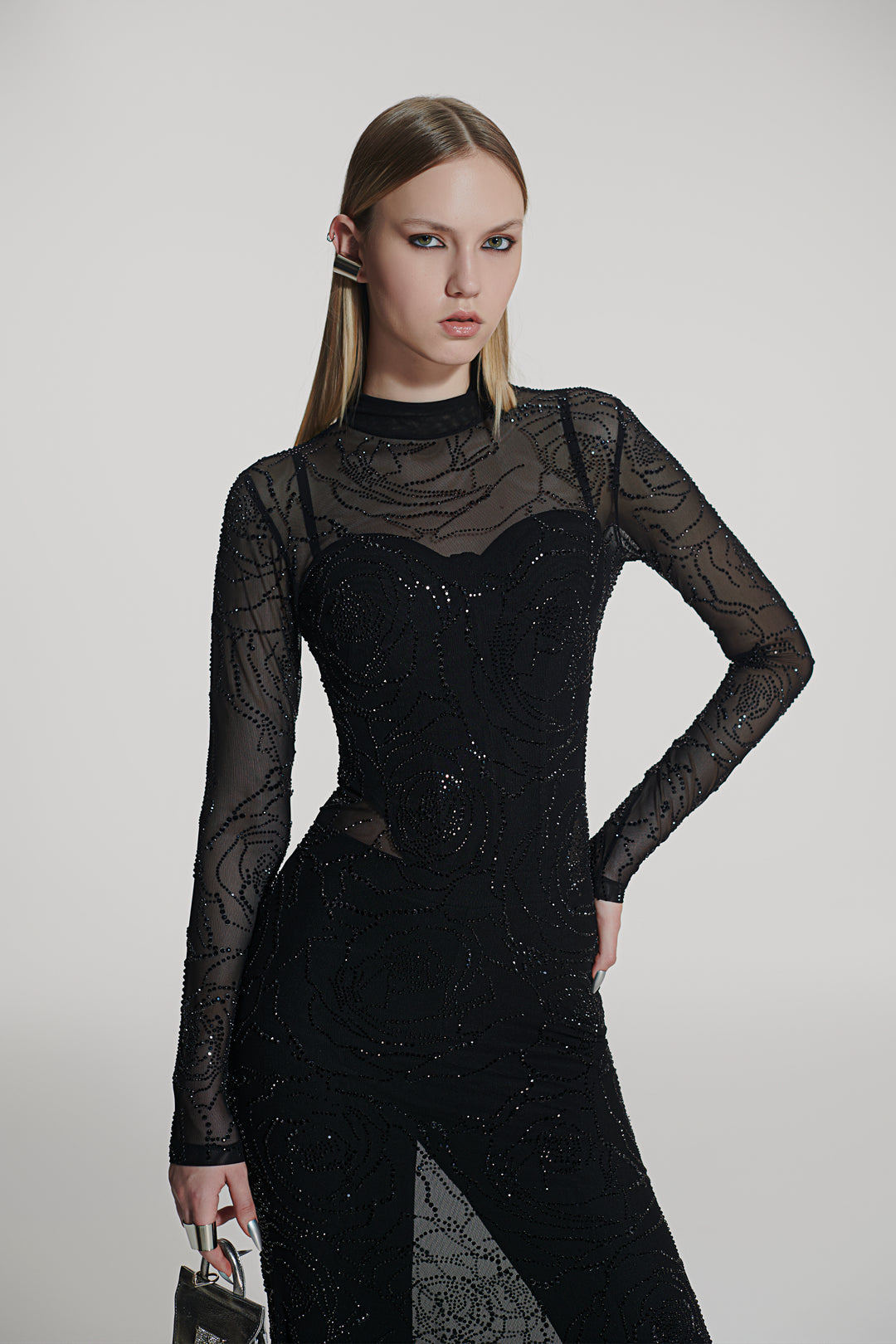 Conjunto Vestido Transfer Roses+Corset Caos