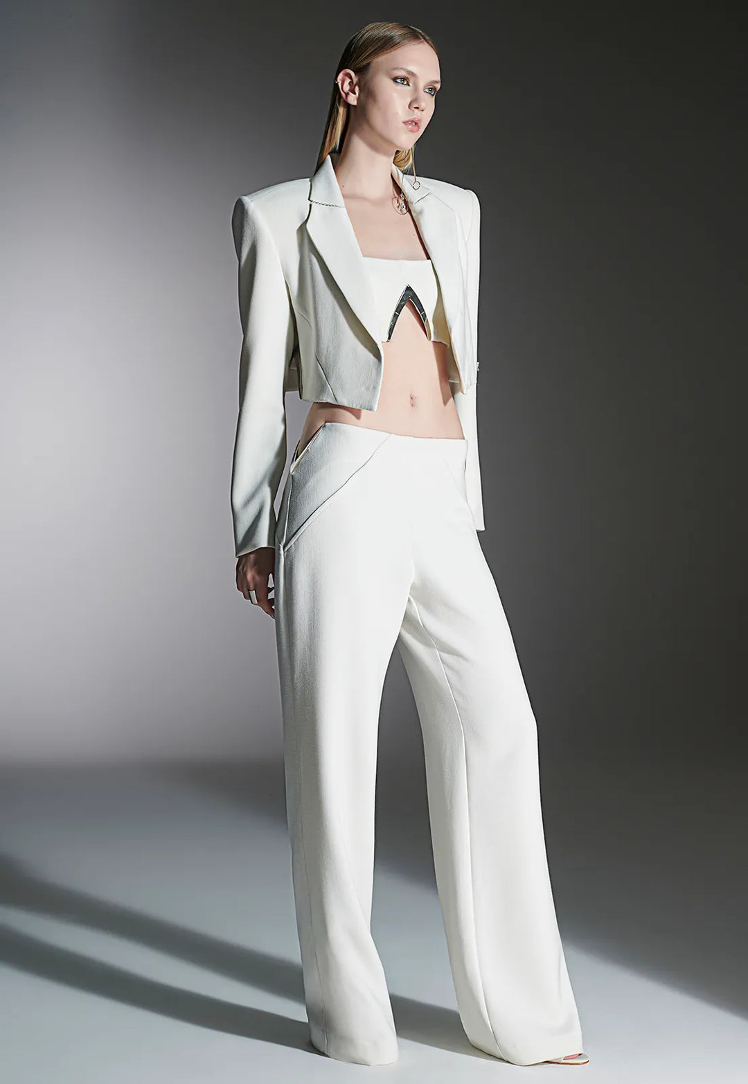 Delta Caos Cropped Metal Blazer