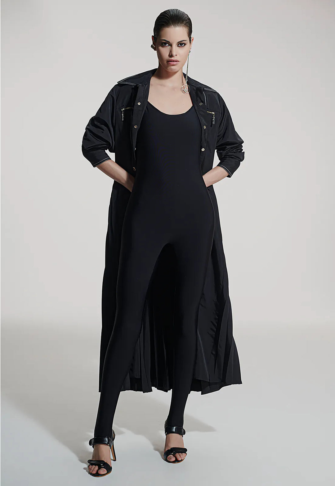 Vestido Longo Plissado Caos