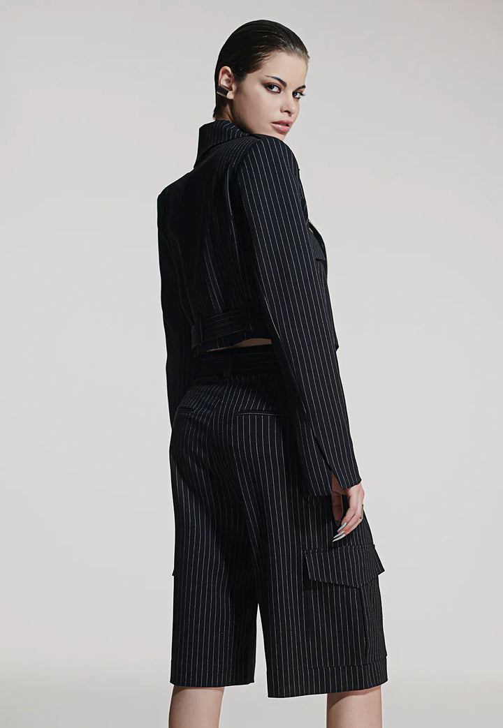 Chaos Stripe Cropped Jacket