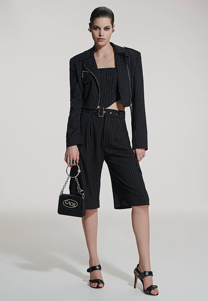 Chaos Stripe Cropped Jacket