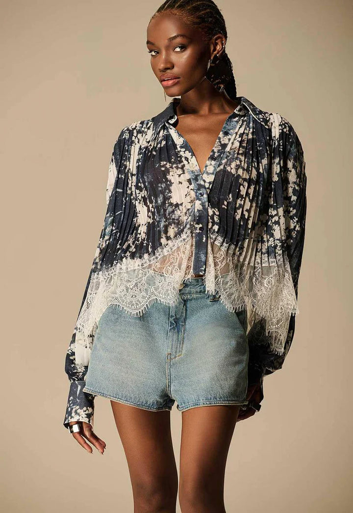 Camisa Cropped Plissada