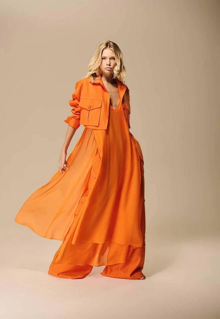 Conjunto Jaqueta+Maxi Blusa+Calça