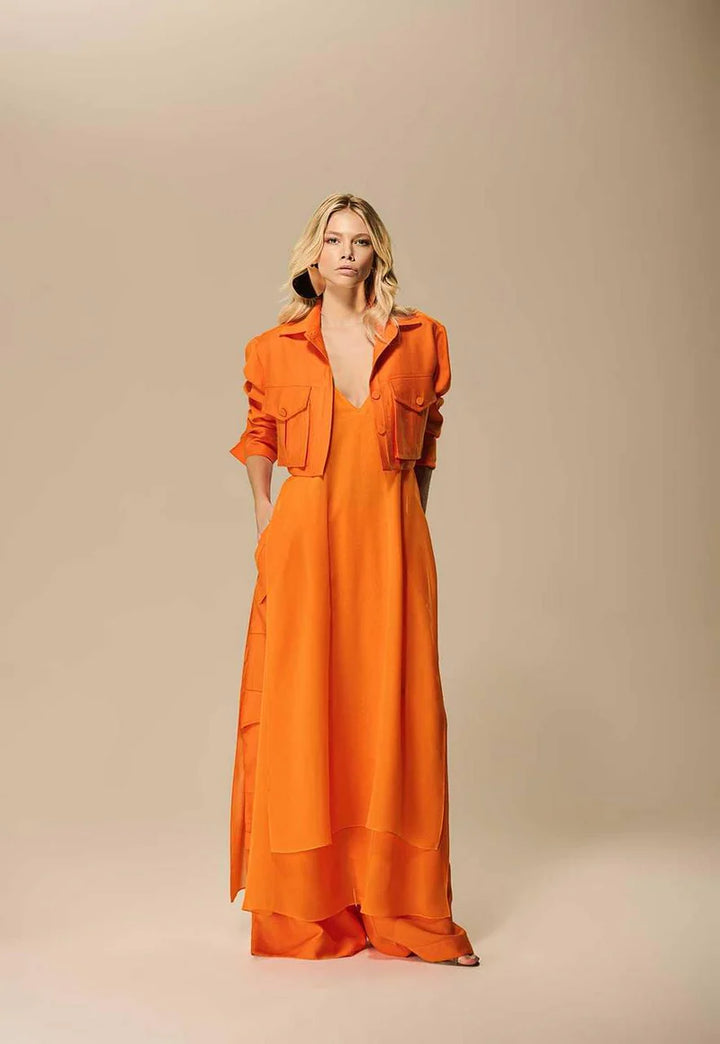 Conjunto Jaqueta+Maxi Blusa+Calça