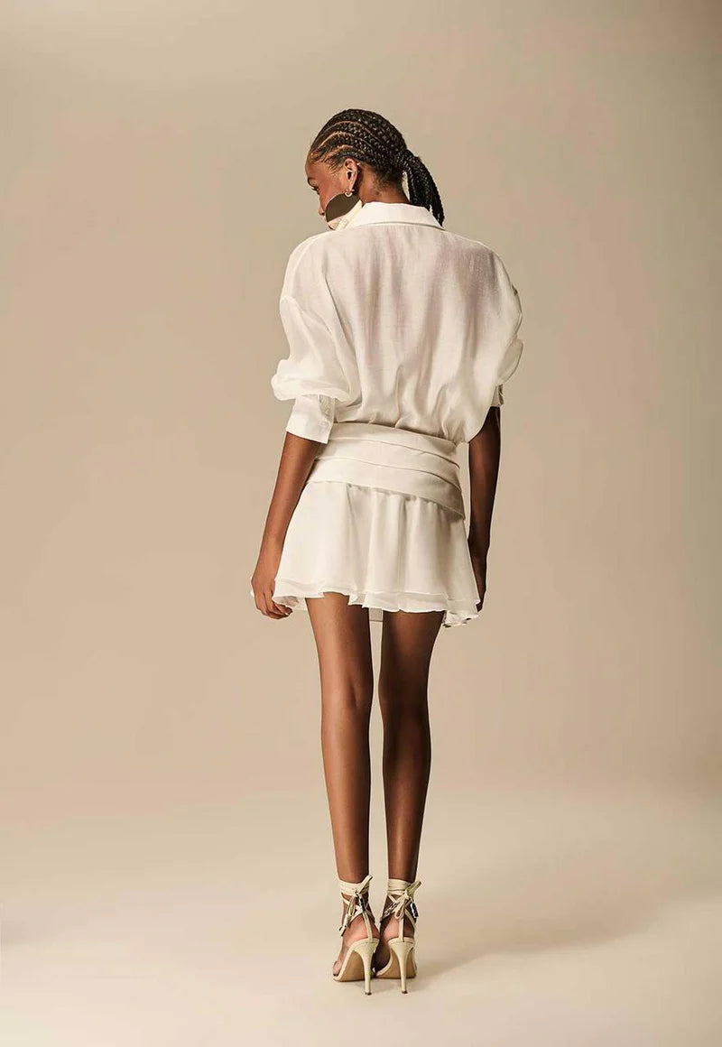 Short Pleated Organza Dress