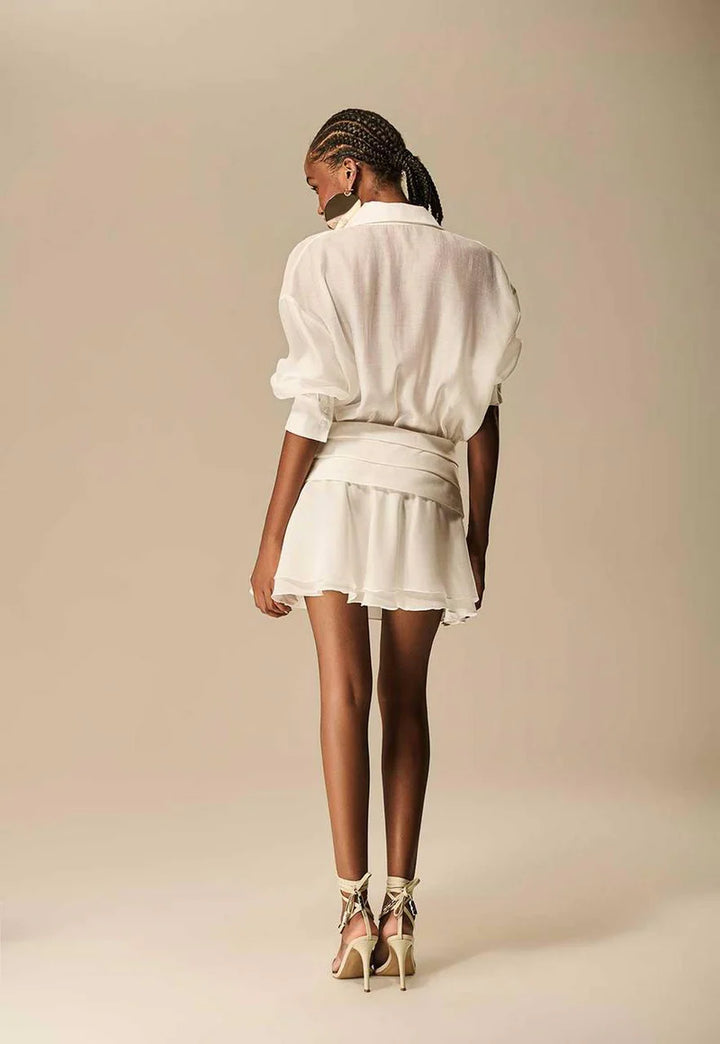 Short Pleated Organza Dress