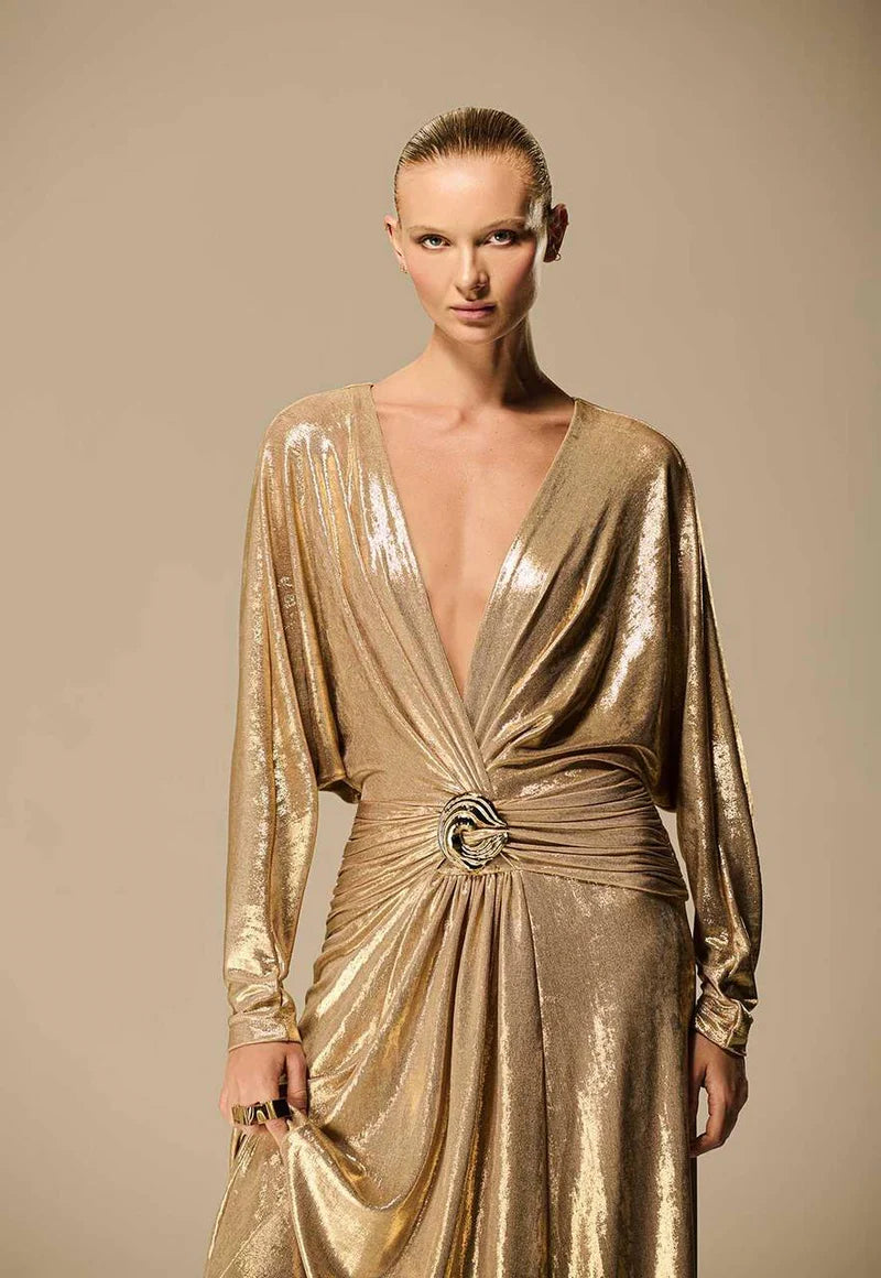 Vestido Longo Pala Franzida