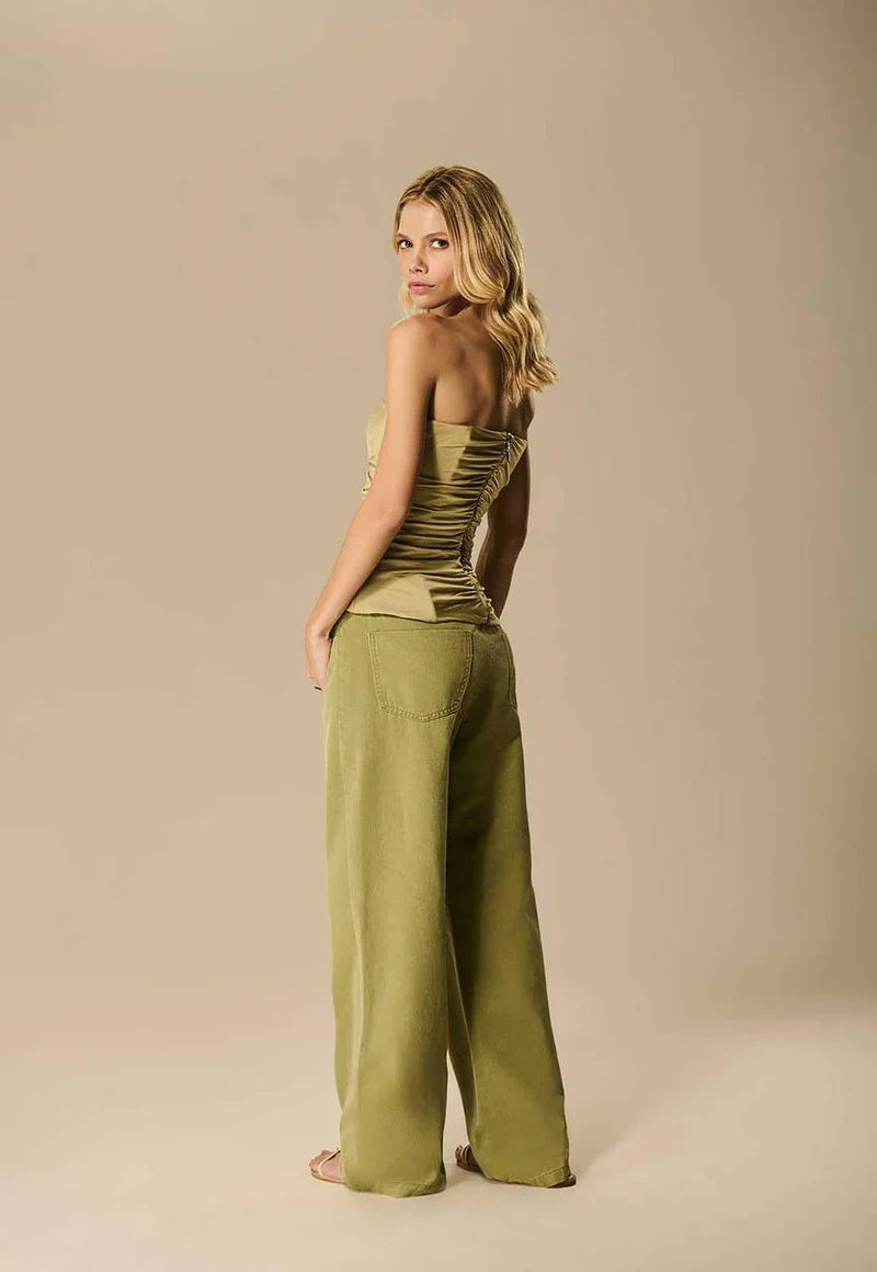 Calça Sarja Wide Leg