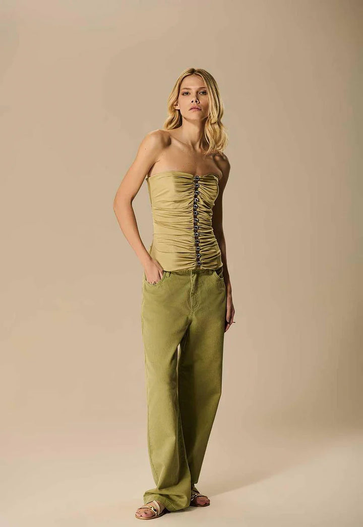 Calça Sarja Wide Leg