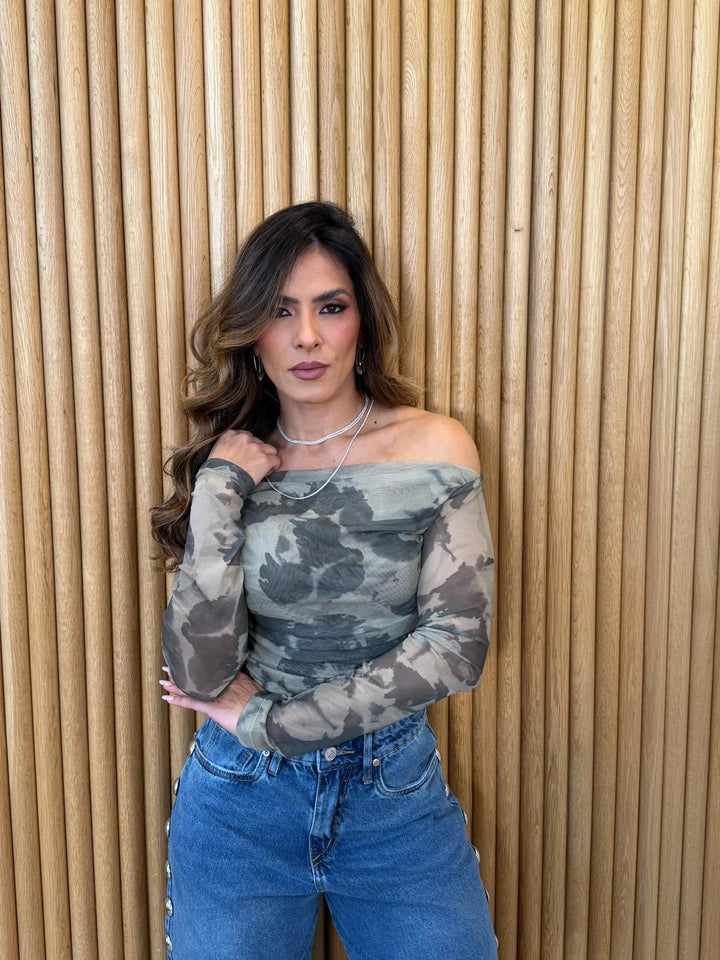 Blusa Ombro a Ombro Drapeada