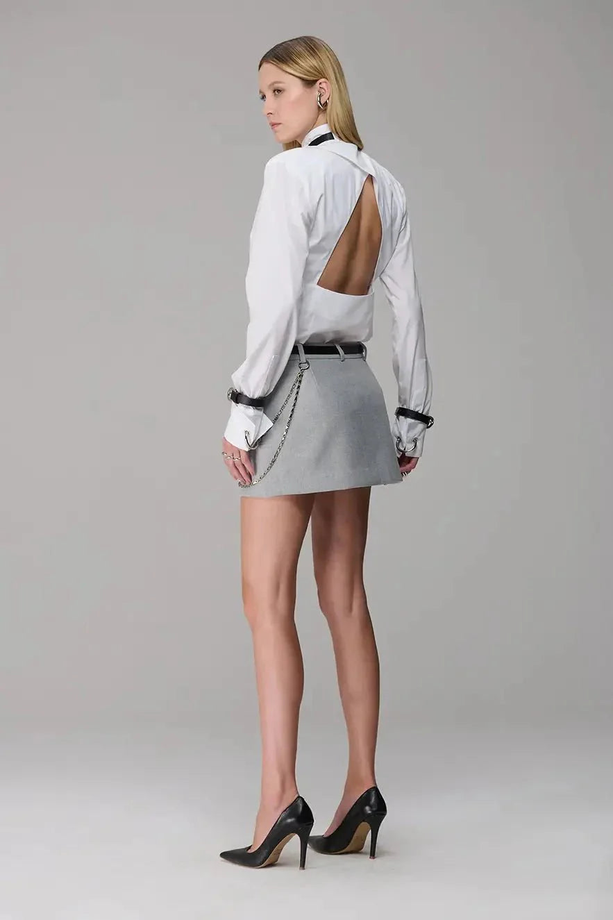 Leather Shirt with Collar