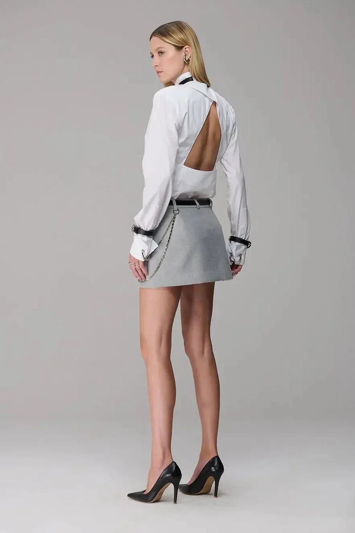 Leather Shirt with Collar