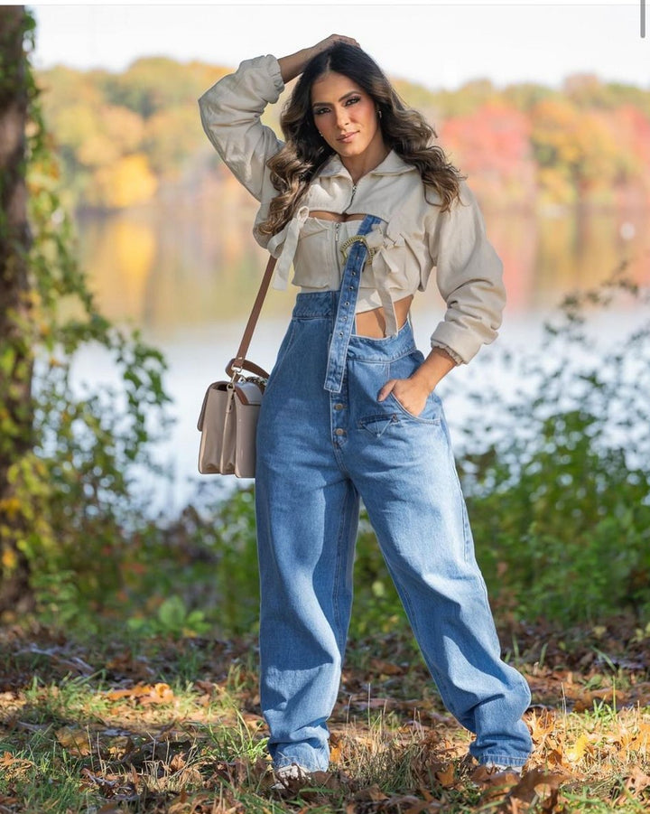 Corset+Puff Jacket Set