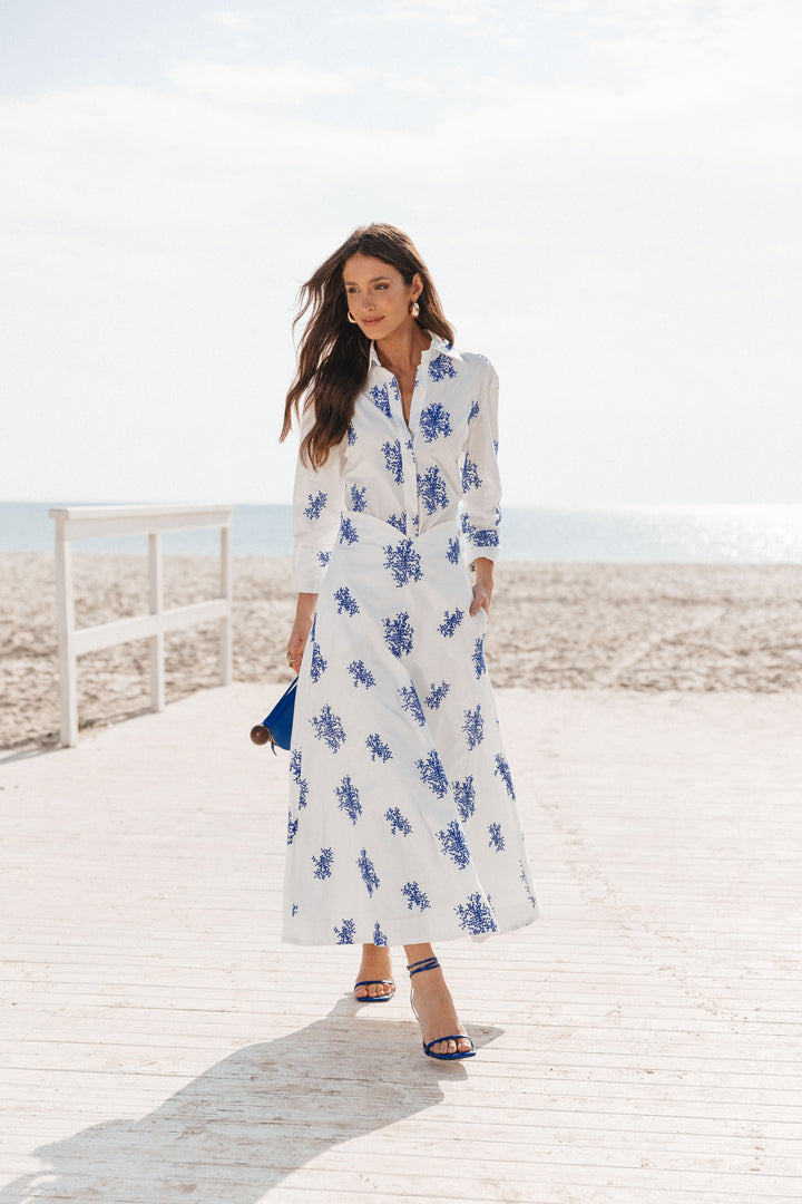 Anne Fernandes Embroidered Shirt+Skirt Set