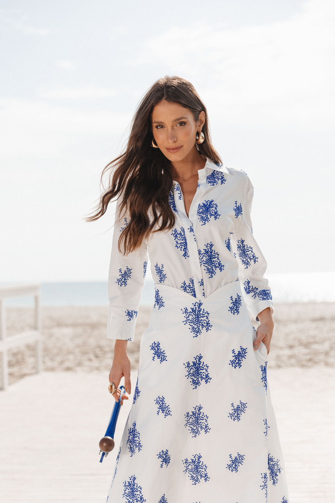 Anne Fernandes Embroidered Shirt+Skirt Set