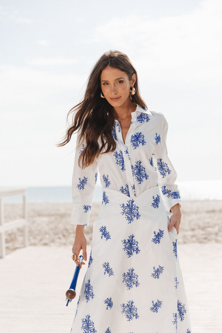Anne Fernandes Embroidered Shirt+Skirt Set