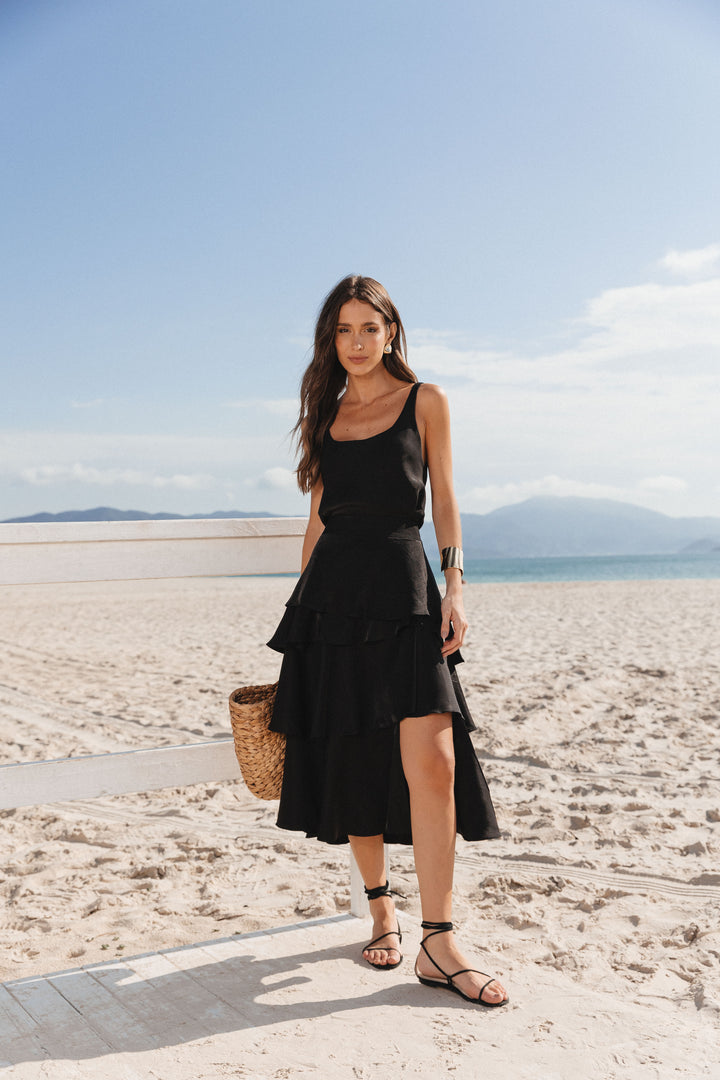 Anne Fernandes Layered Blouse+Skirt Set