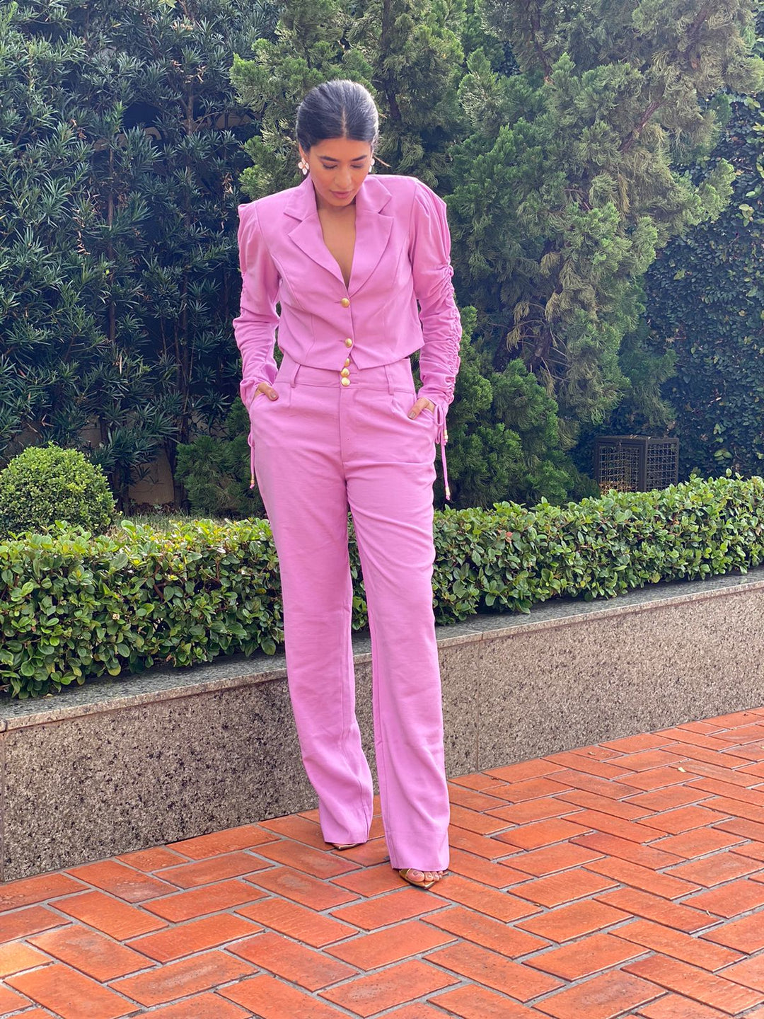 Cropped Blazer+Pants Set