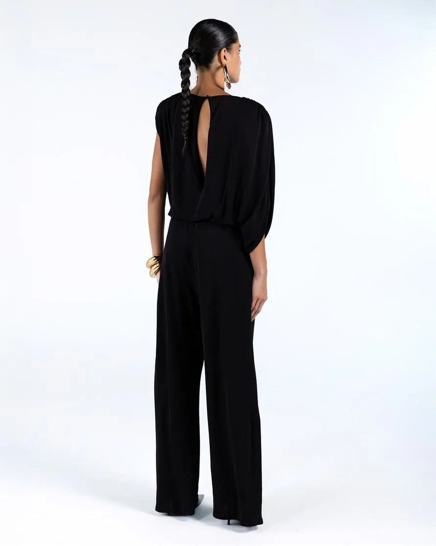 Macacão Drapeado Assimétrico