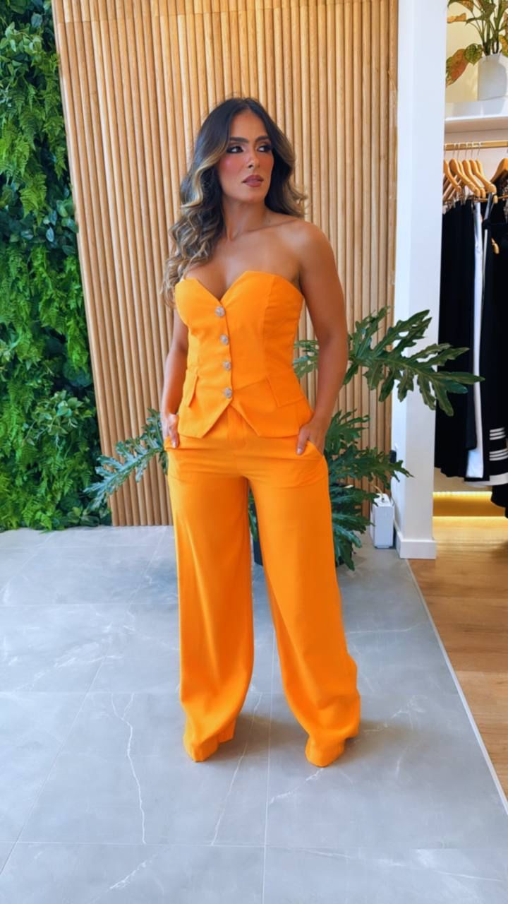 Strapless Vest+Pants Set