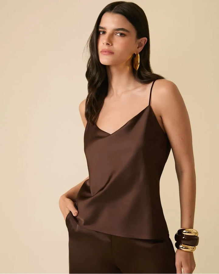 Satin Blouse and Pants Set