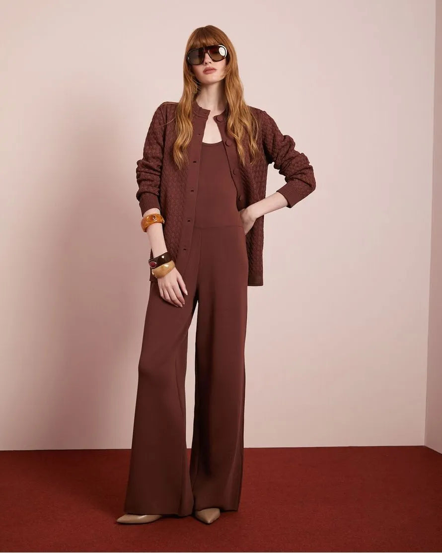 Conjunto Tricot Macacão+Casaqueto