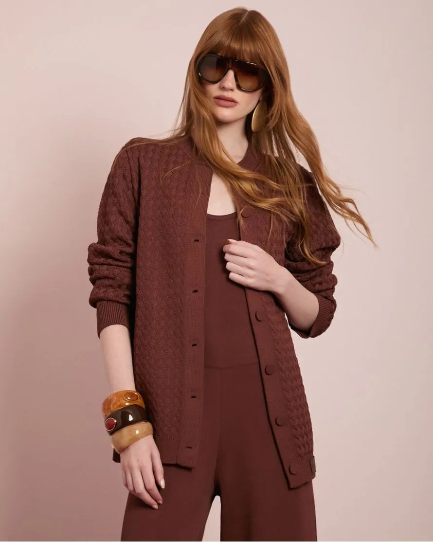 Conjunto Tricot Macacão+Casaqueto
