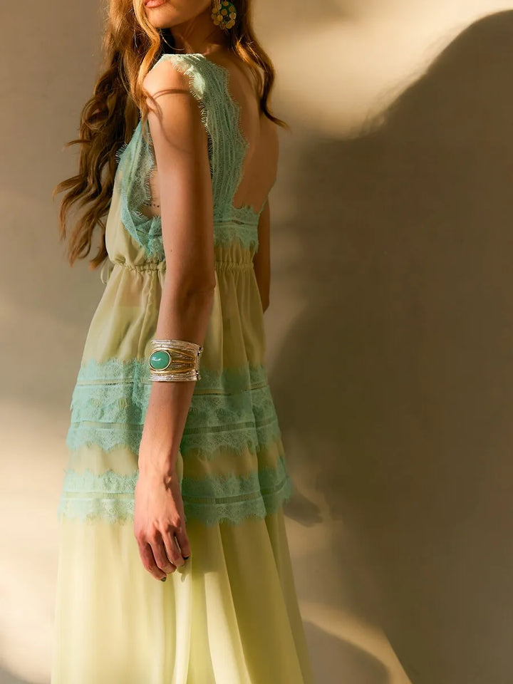 Conjunto Blusa+Saia Longa Renda