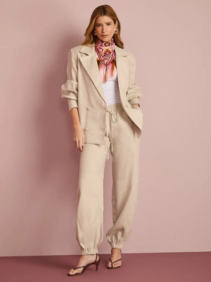 Linen Blazer + Pants Set