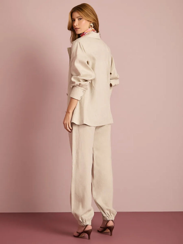 Linen Blazer + Pants Set