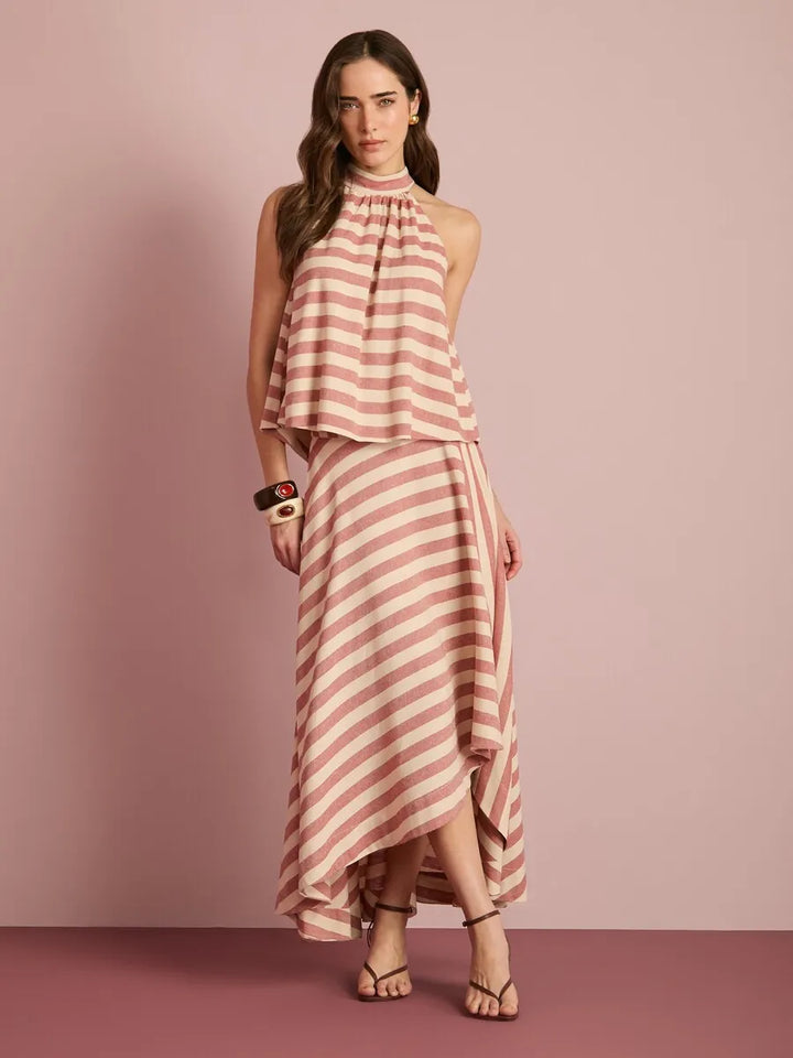 Conjunto Blusa + Saia Assimétrica