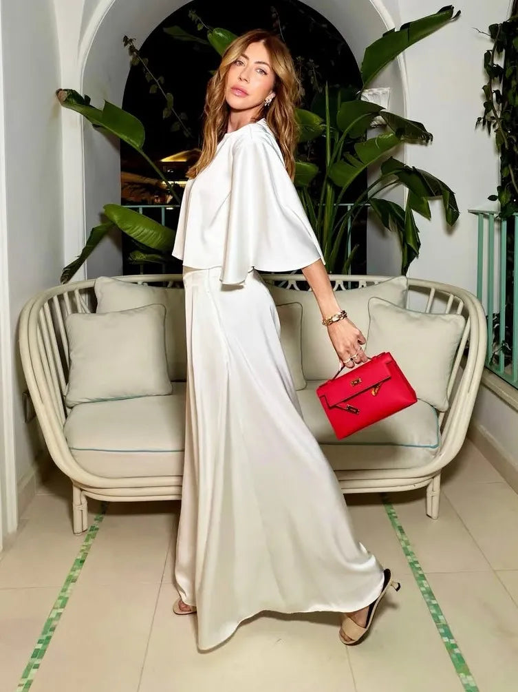 Conjunto Cetim Calça+Blusa Godê