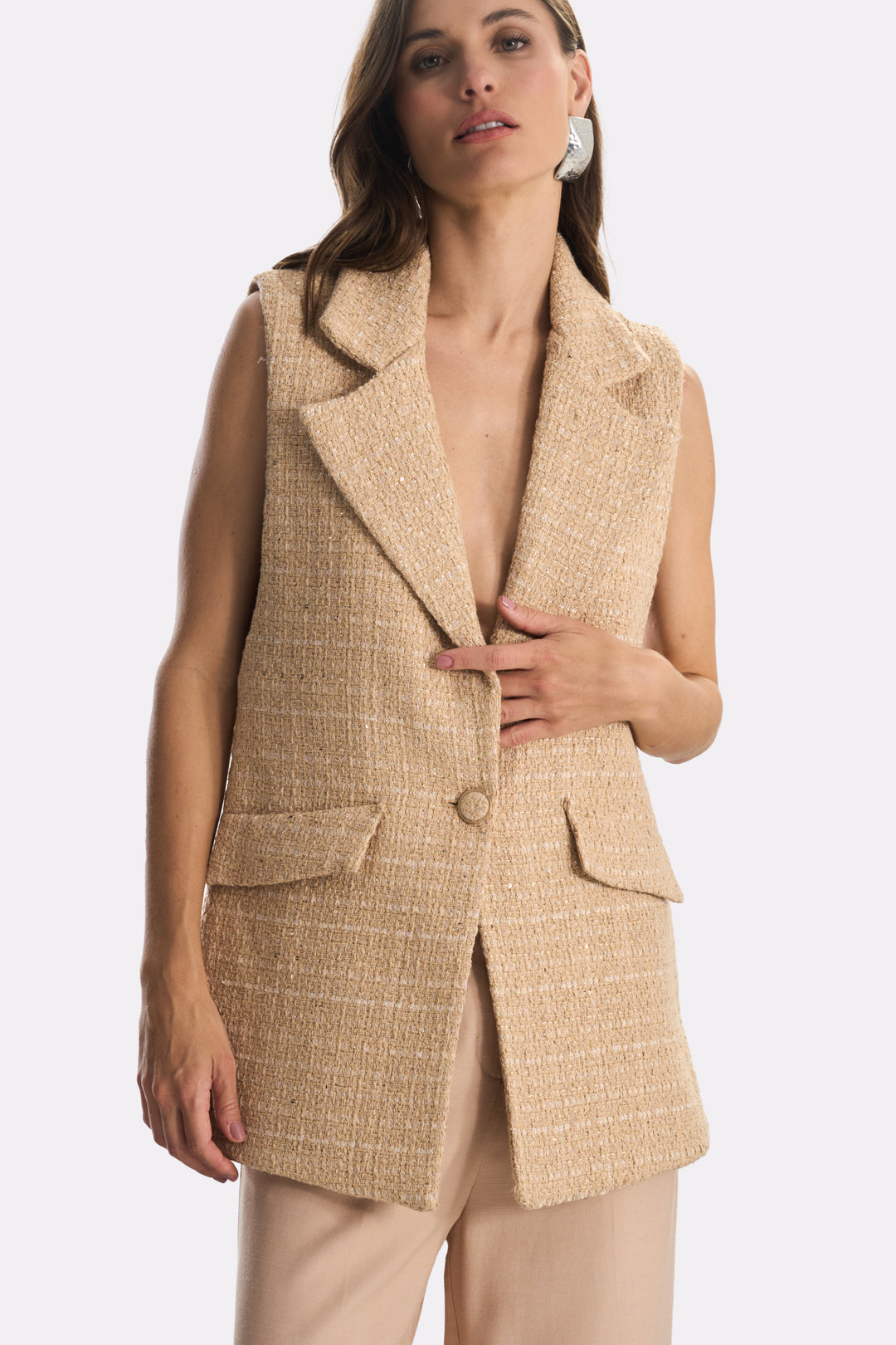 Gold Tweed Vest