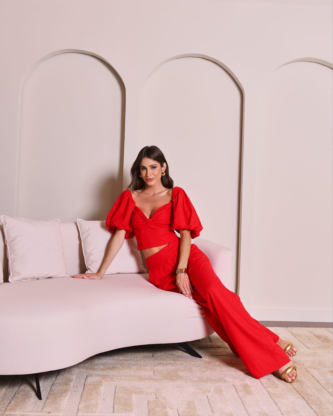 Anne Fernandes Cropped+Pants Set