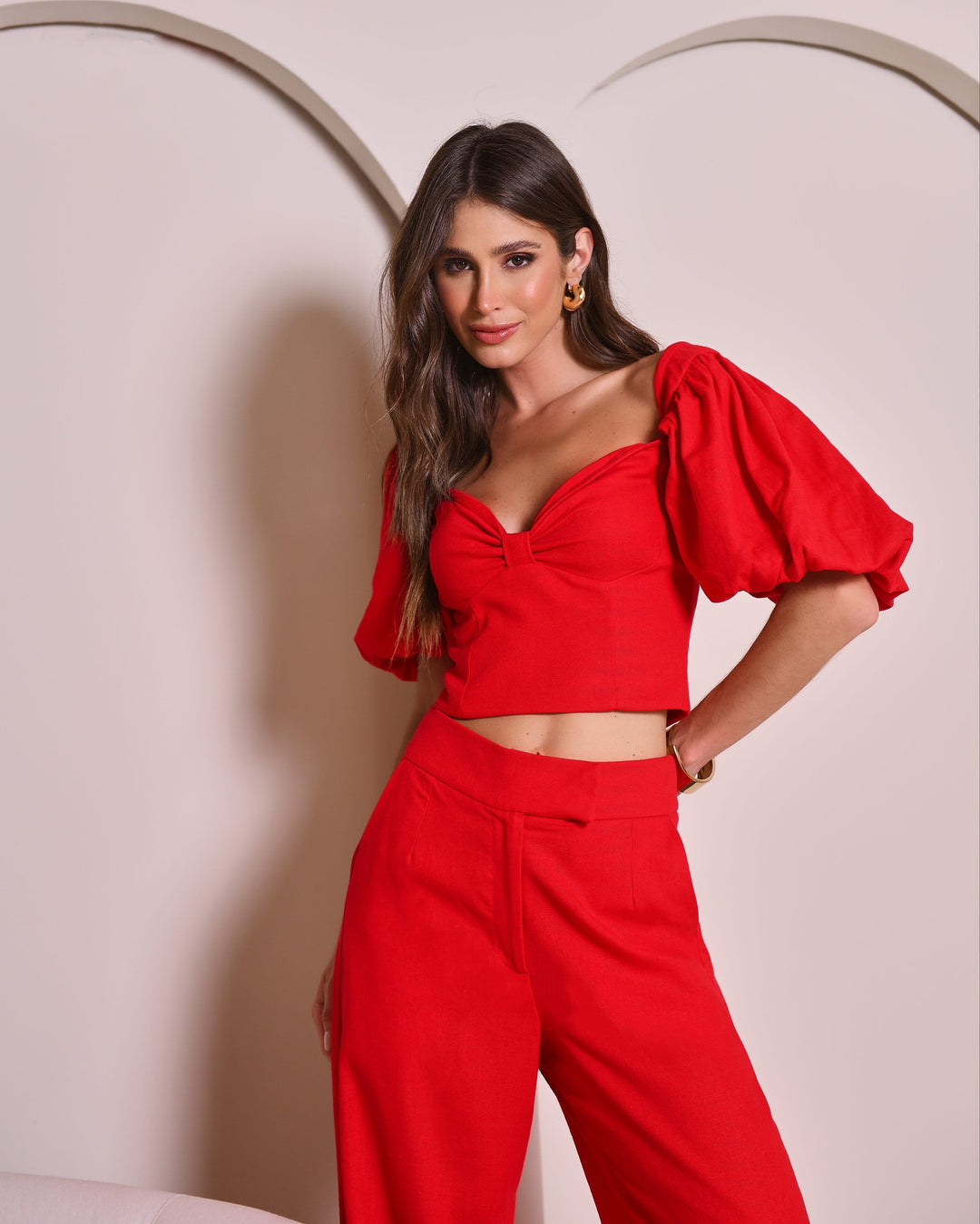 Anne Fernandes Cropped+Pants Set