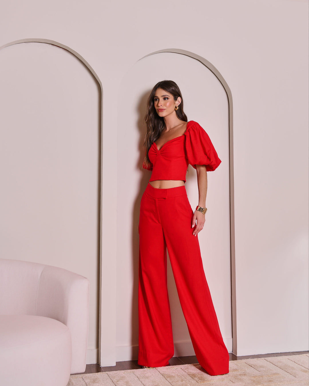 Anne Fernandes Cropped+Pants Set