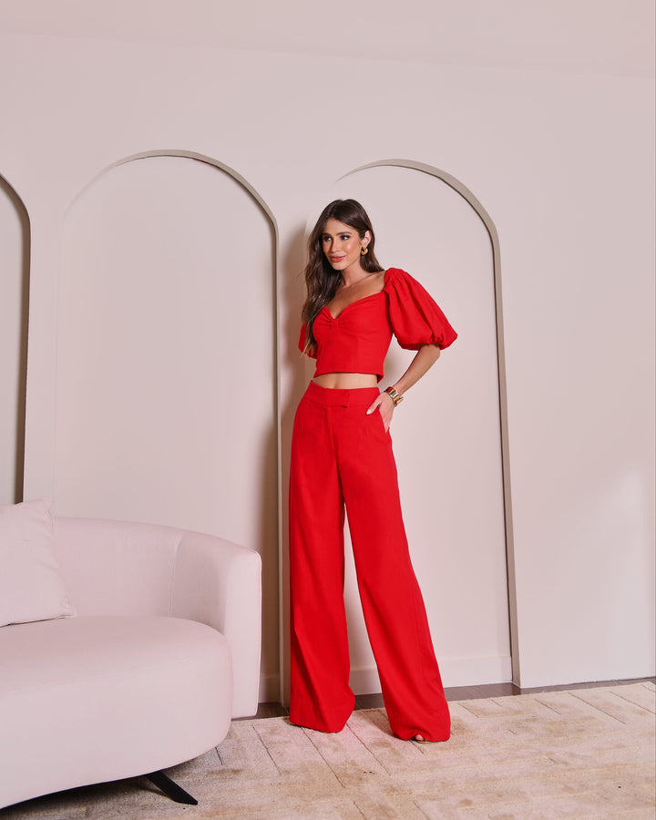 Anne Fernandes Cropped+Pants Set