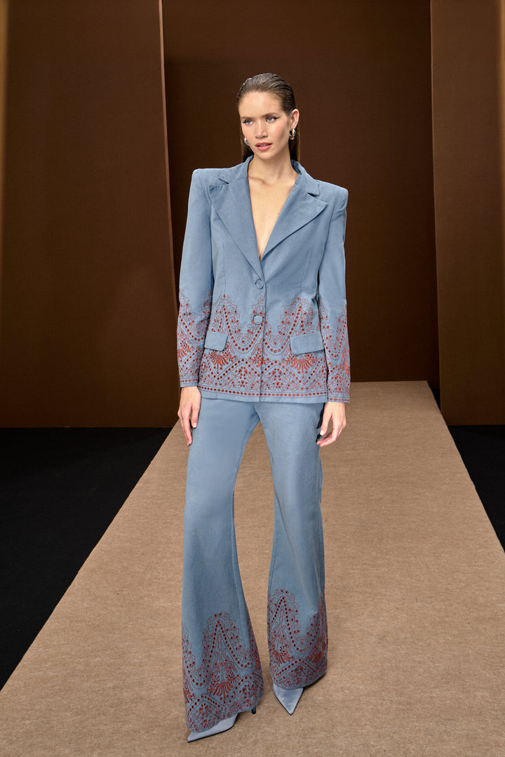 Anne Fernandes Embroidered Blazer+Pants Set