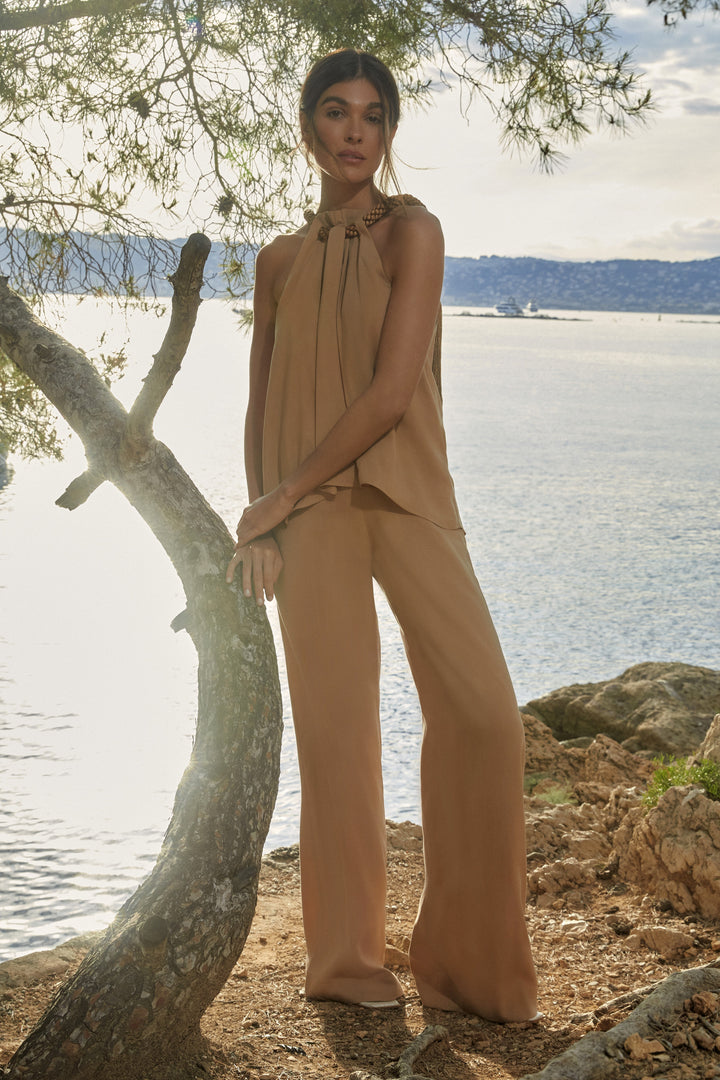 Anne Fernandes Drawstring Blouse+Pants Set