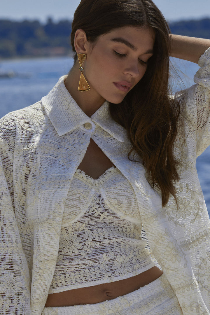 Anne Fernandes Embroidered Corset+Shirt+Pants Set