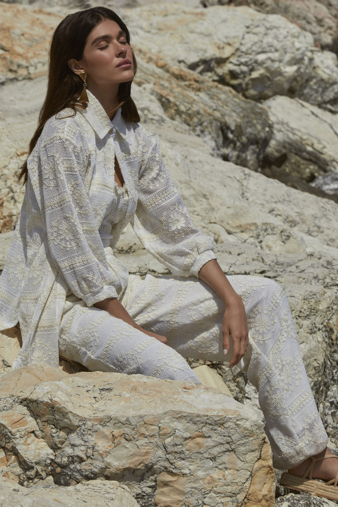 Anne Fernandes Embroidered Corset+Shirt+Pants Set