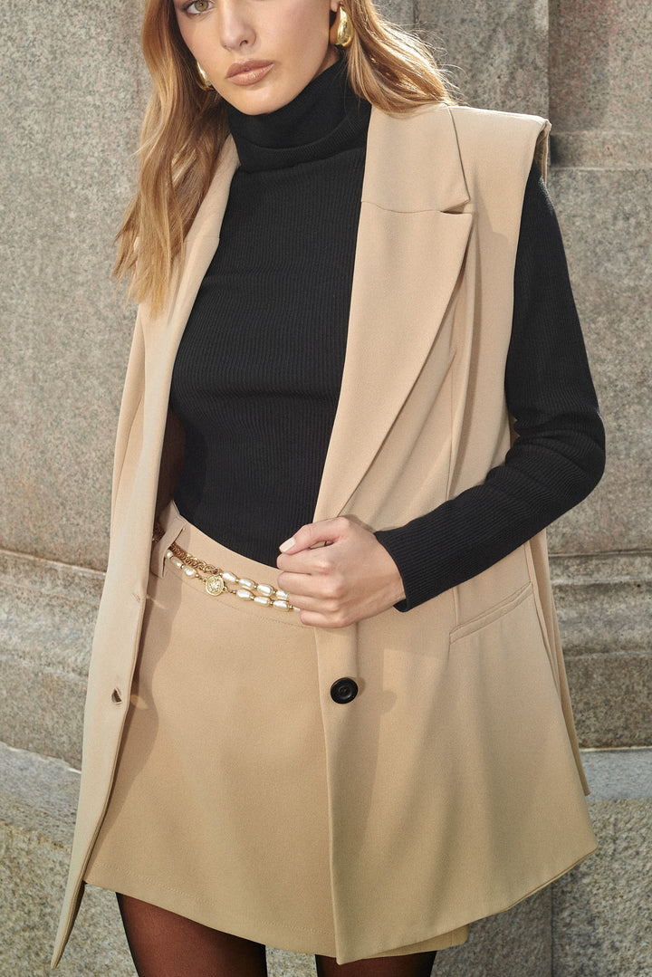Maxi Vest+Shorts Skirt Set Anne Fernandes