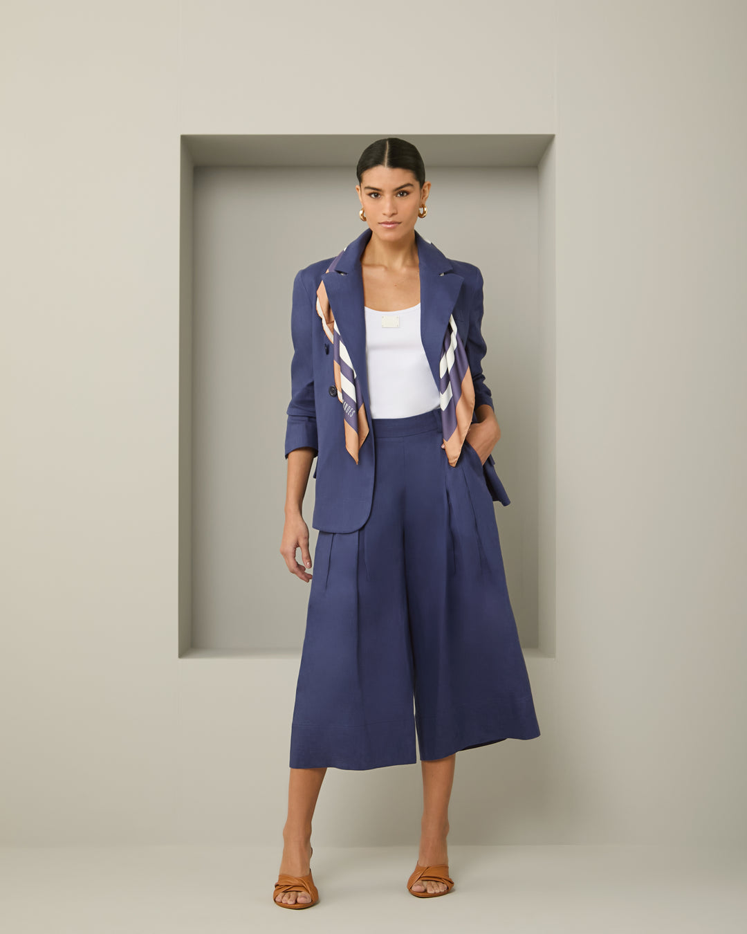 Anne Fernandes Navy Scarf