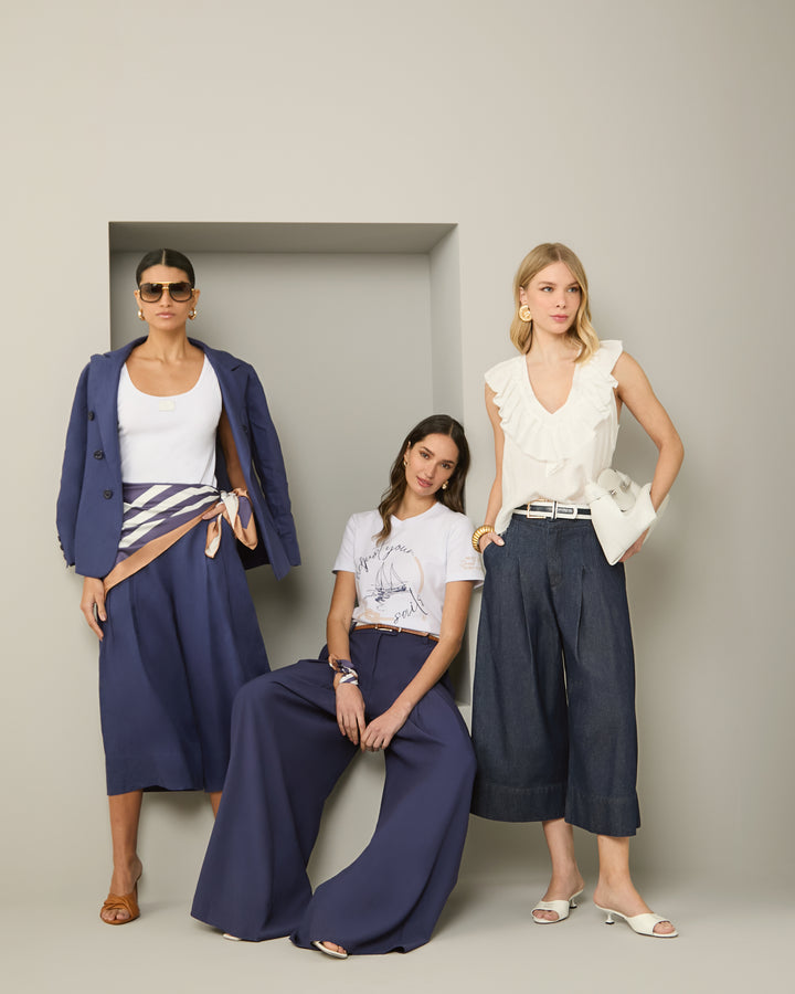 Anne Fernandes Navy Scarf