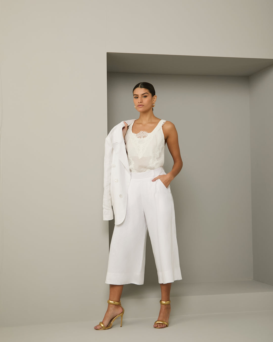 Linen Blazer+Shorts Set Anne Fernandes