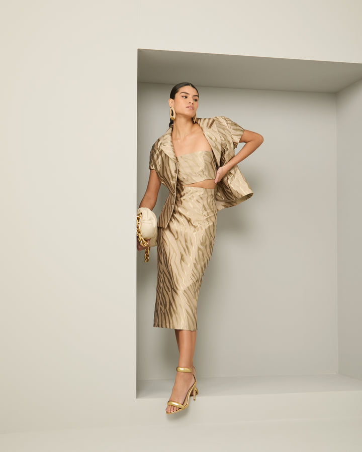 Anne Fernandes Top+Skirt+Jacket Set
