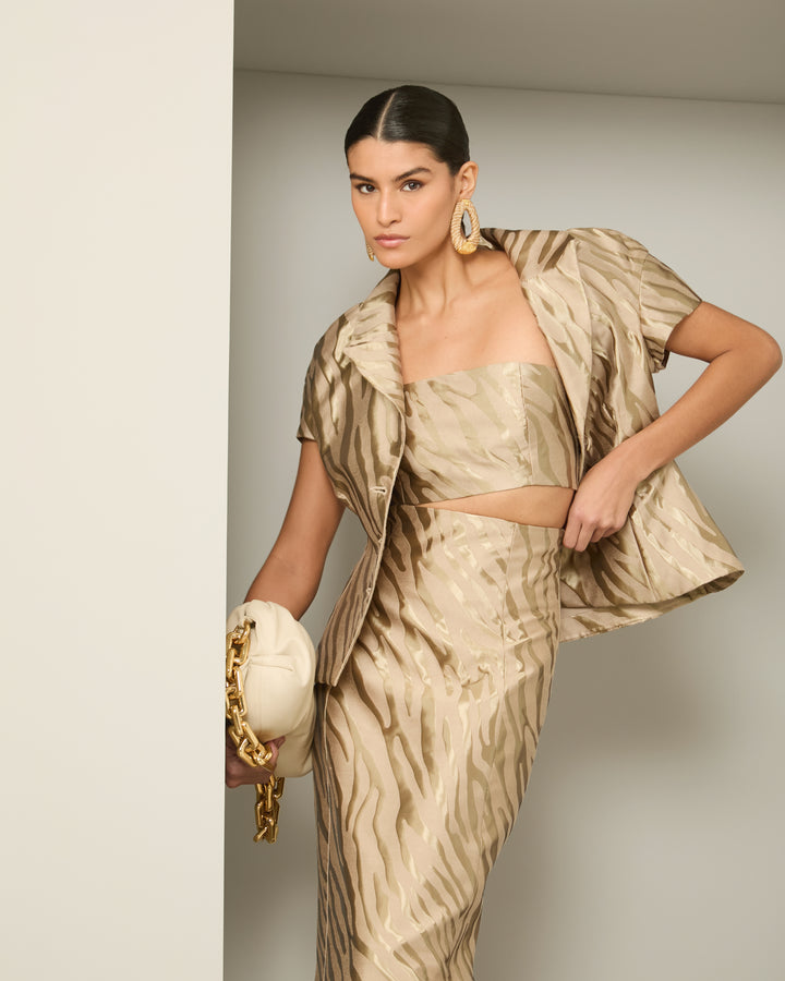 Anne Fernandes Top+Skirt+Jacket Set